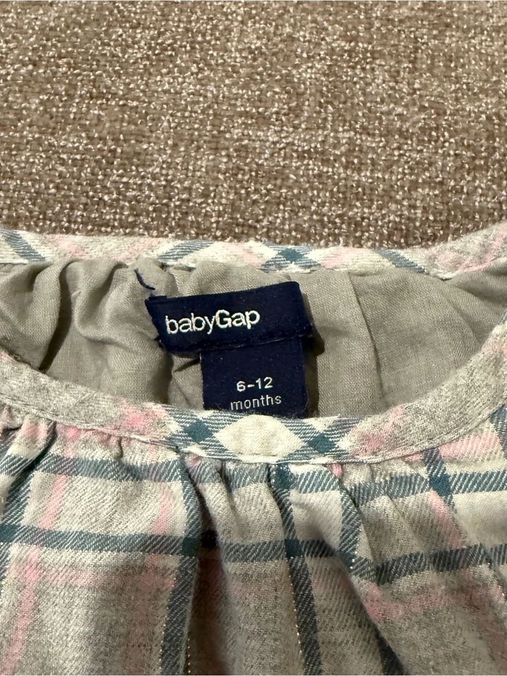 Baby GAP Plaid Button-Front Long Sleeve Dress - 6-12m